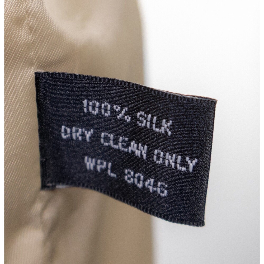 SAVILE ROW Sport Coat Blazer Beige Sz 42L Beige 100% Silk Two Button Jacket - Picture 11 of 15
